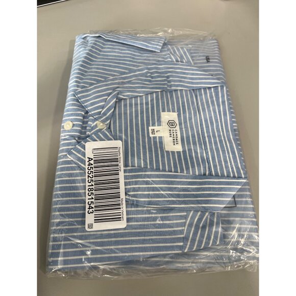 Candace Cameron Bure Regular Hi Low Boyfriend Shirt Womens L Regatta Stripe NEW - Picture 5 of 8